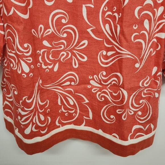 JM Collection Tunic Rust Orange White Top Womens 18w Long Shirt XL Ladies - Picture 6 of 8